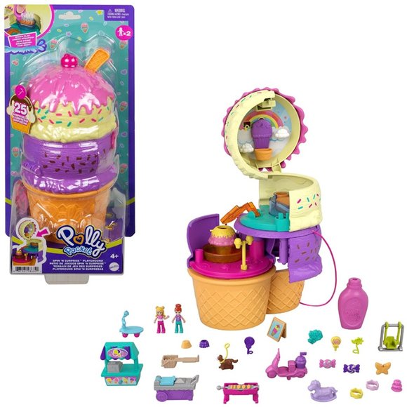 Polly Pocket | Ice Cream Cone-Shaped Playground | 3 Floors, Spin 'n Surprise Set - Picture 2 of 13